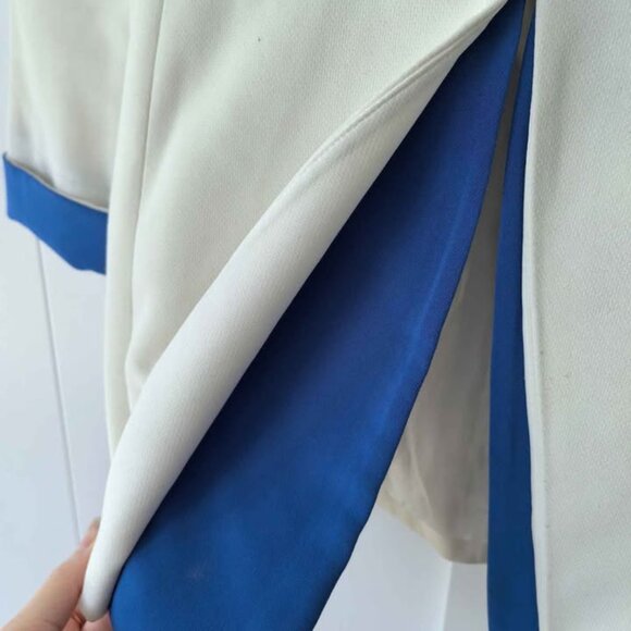 White Blazer with Blue Accents - Picture 3 of 4